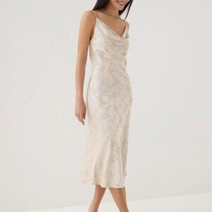 Love Bonito Adrianna Satin Cowl Neck Midi Dress in Opulent Florals